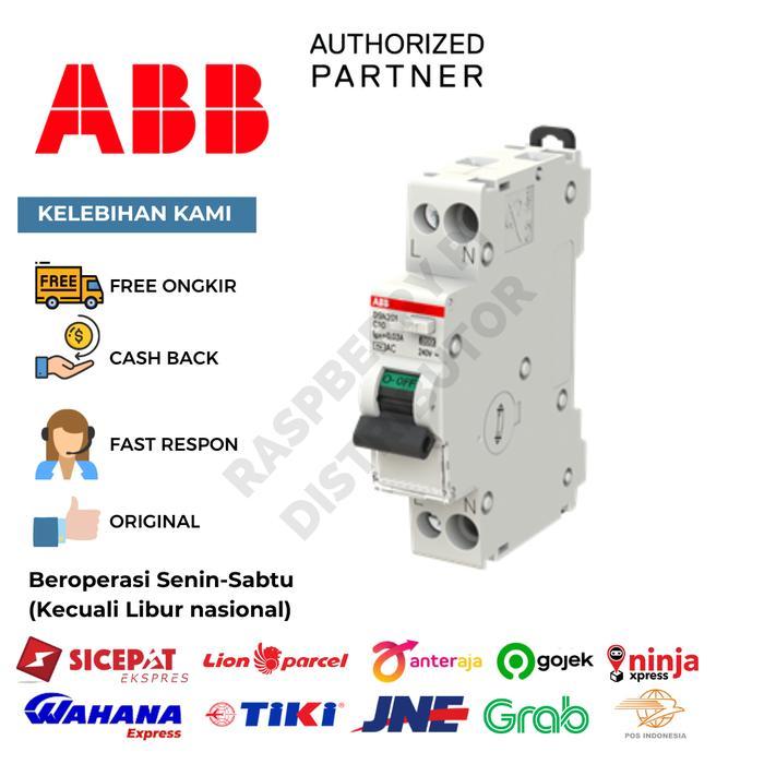 ABB RCBO SLIM MCB + ELCB 10 AMPERE 2 POLE 6kA 30MA 230-240VAC