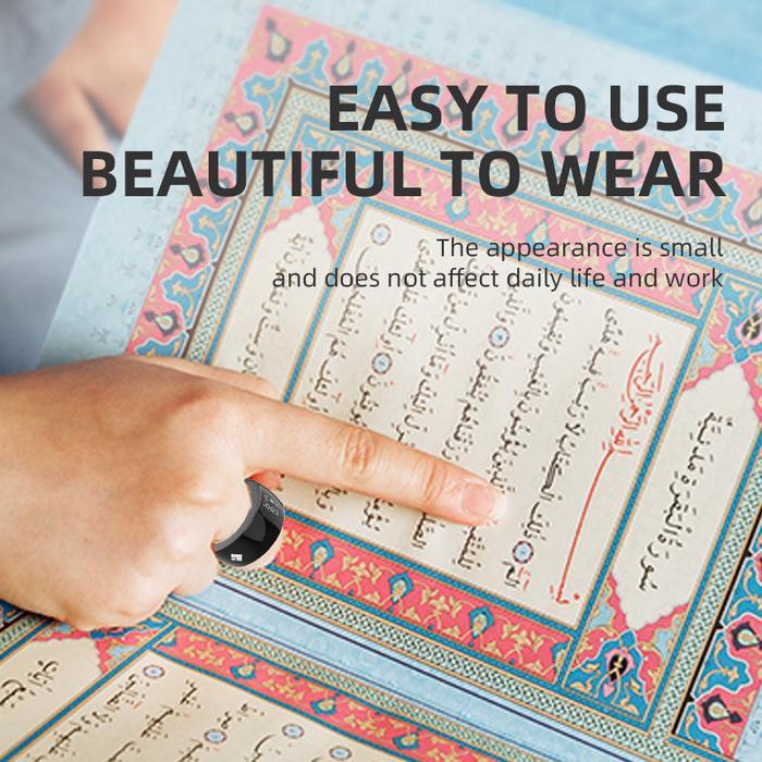 TERLARIS Cincin Dzikir Digital Equantu SQ668 Smart Tasbih Ring Stainless Steel, LCD Display, Alarm