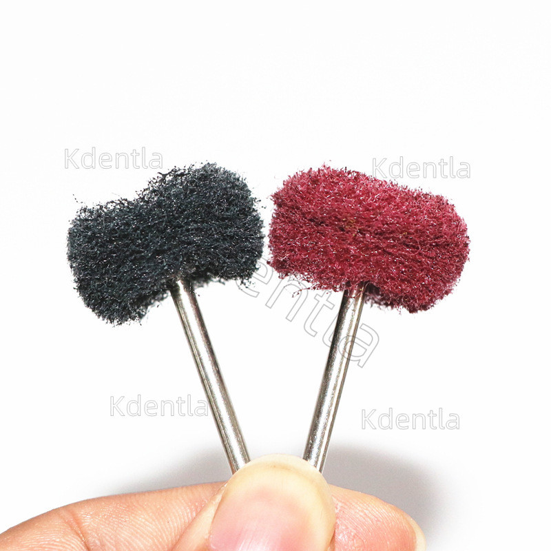 100pcs Mini Drill Bit Nylon Abrasive Brush Dental Polishing Buffing Wheel Rotary Hand Tool