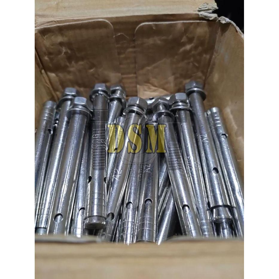 "New" SS 304 / Dynabolt Stainless M12x100 / Dinabolt M12 / Sleeve Anchor Bolt 10 CM