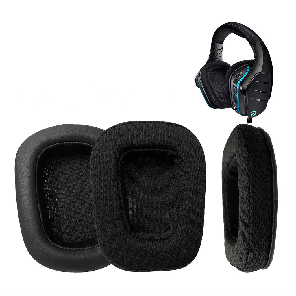 DISKON Headphone Ear Pads For Logitech G633 G933 Cushion Sponge Cover Breathable Leather Mesh Ear Co