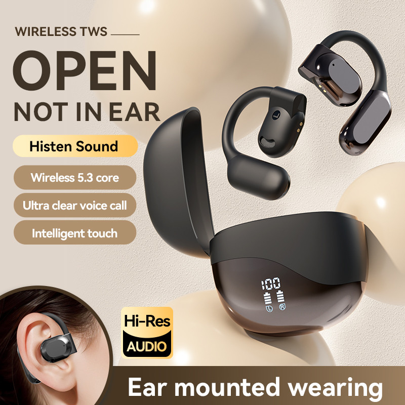 AI Translator Earphone Bluetooth 5.4 Noise Cancelling Real Time Translator Ear Hook Voice Translator