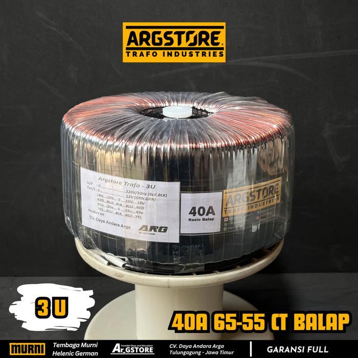 Trafo toroid donat 40A 65V CT (murni) spesifikasi balap