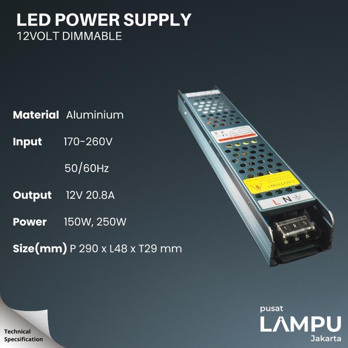 Trafo dimmer led strips 12v 100w 200w