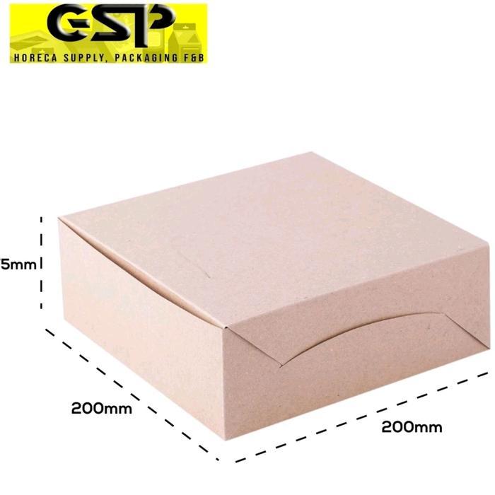 @50 PCS DUS NASI 20x20 KOTAK NASI KRAFT PAPER / COKLAT SUPER TEBAL PREMIUM / KARDUS KRAFT TUTUP