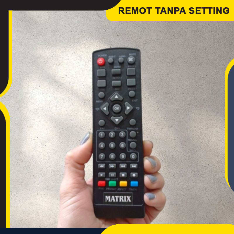 Remot Remote STB Parabola Matrix Apple Silver DVB T2 - Langsung Konek