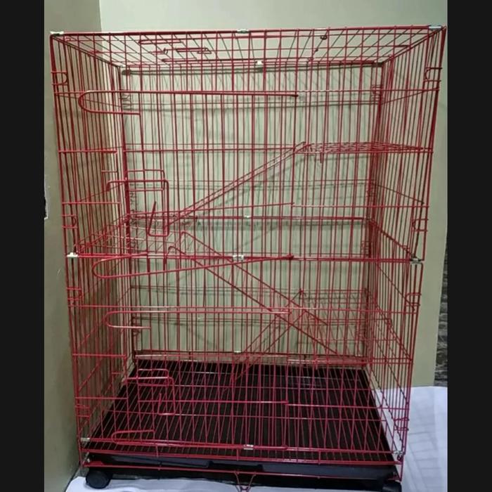 KANDANG KUCING BESI LIPAT/KANDANG KUCING TINGKAT JUMBO