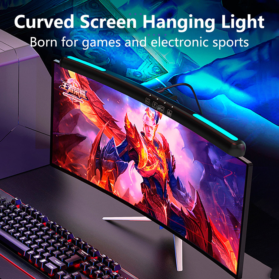 LED Desk Lamp USB Screen Hanging Light Curved Screen Monitor Light Bar RGB Background Atmosphere