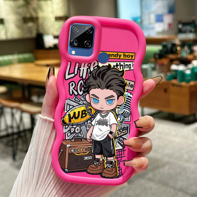 Casing Untuk Realme C15 Case Casing Anime anak laki-laki keren pola HP Cesing lunak Silikon Softcase