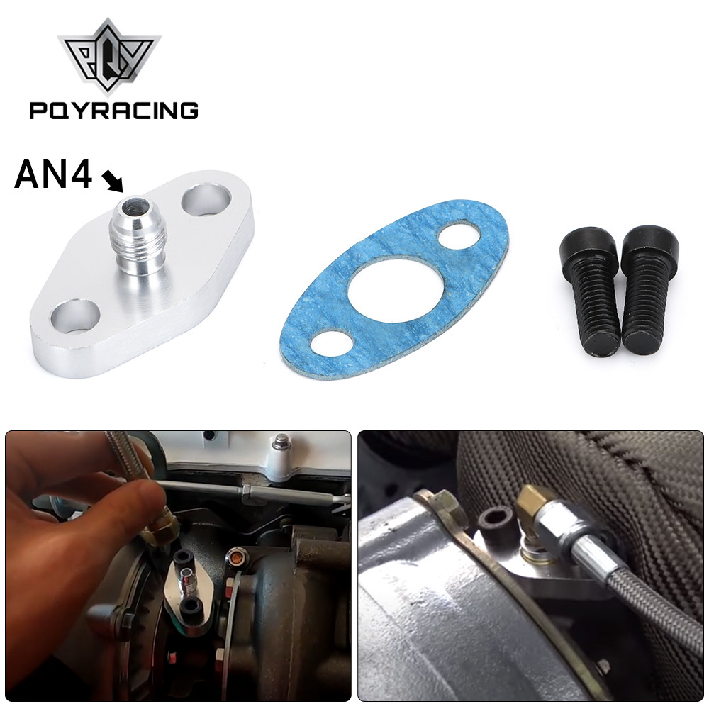 Pqy - Turbo Oil Feed Inlet Flange Gasket Adapter Kit 4An 4 An Fitting T3 T3/T4 T04 Pqy-Ofg31