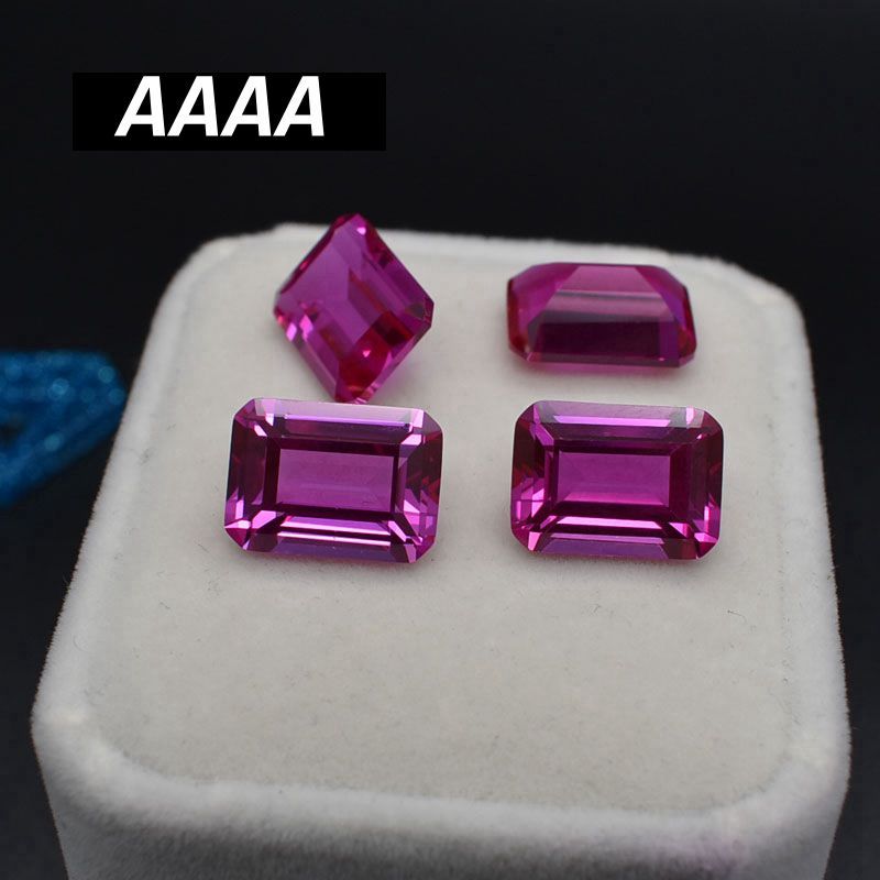 Natural PIink Ruby Unheated Mined Sri-Lanka Ruby Emerald Cut 1014mm 10.5ct VVS Gem For Jewelry