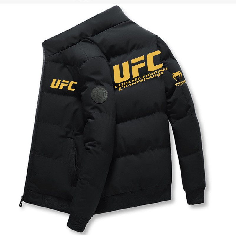 2025Ufc New Thick Jacket, Warm Cotton-Padded Jacket, Winter Casual Sports Down Jacket, Stand-Up