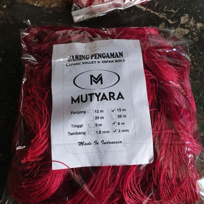 SIAPKIRIM Mutyara Jaring Penghalang Lapangan Voli Futsal Footb 5x12 2mm Tali Kuat 12m x 5m READY