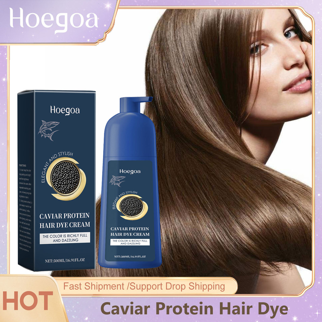 Caviar Protein Hair Dye Shampoo Gray White Hair Color Treatment Smoothing Nourishing Fast Natural