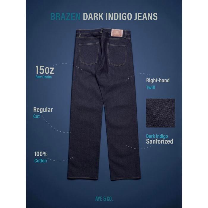 AYE & CO - BRAZEN 15OZ DARK INDIGO REGULAR FIT JEANS