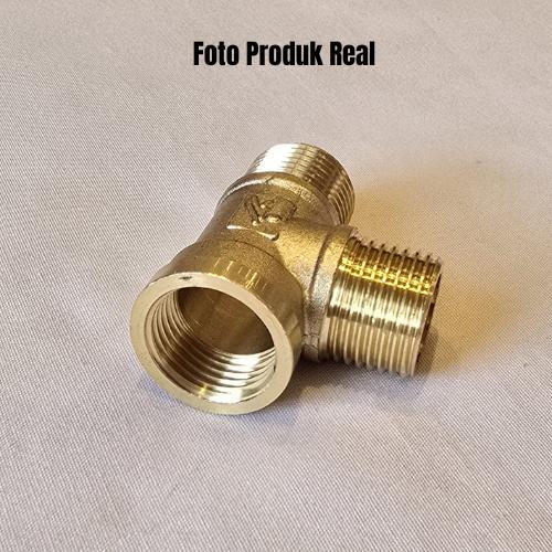 Tee T Copper Shower Pipa Fitting Drat Luar Luar Dalam 1/2" Inch 110