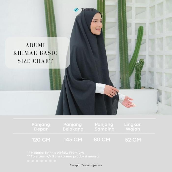 Tiunqe Arumi Series - Khimar Crinkle Airflow Premium Non Pad Kerudung Panjang Instan Jilbab Khimar