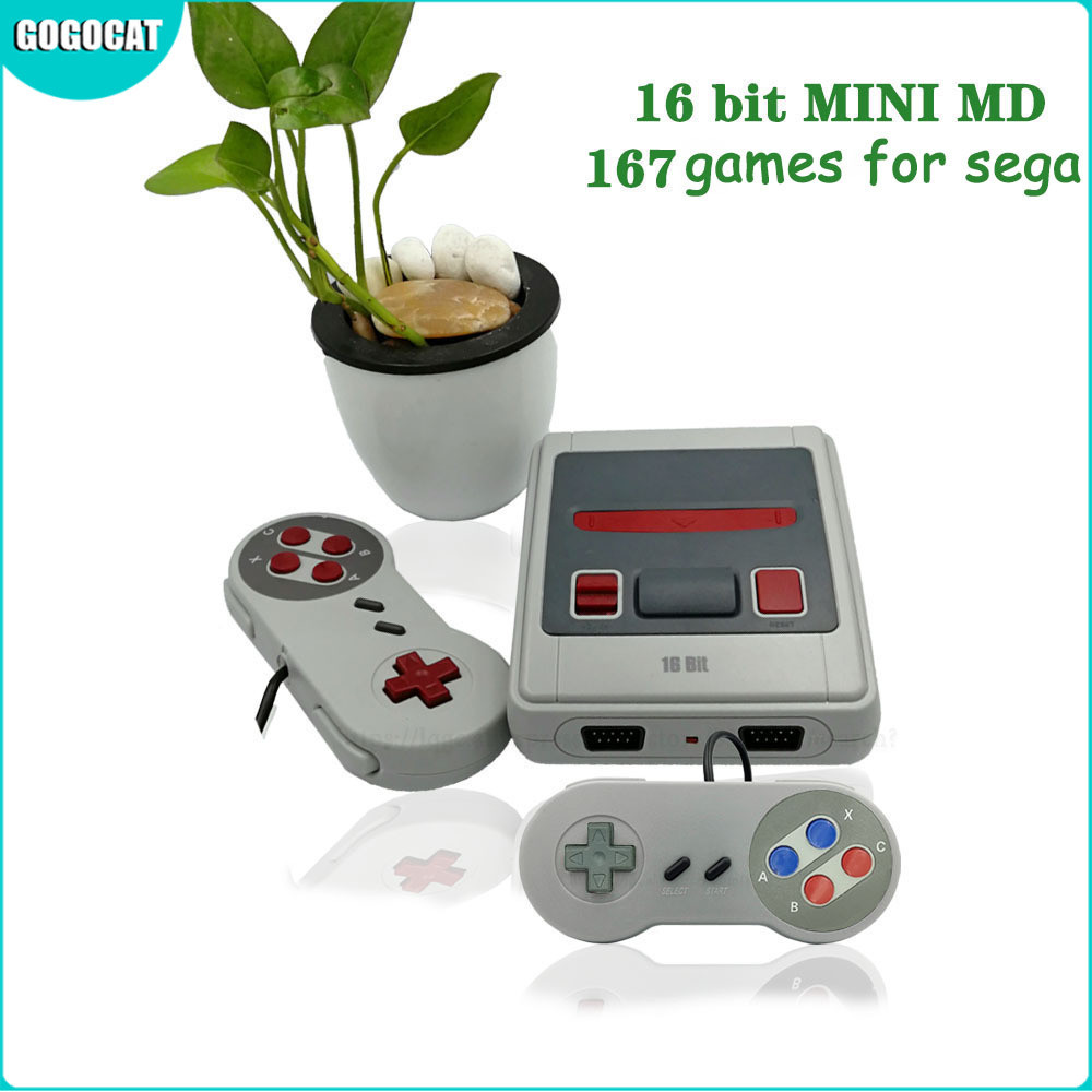 Built-In 167 In 1 Games for Sega MD Mini TV Game Controller 16 Bit Retro Classic Handheld Gaming Pla
