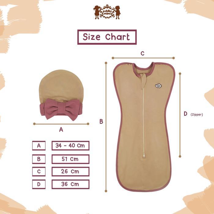 Petite Mimi Bedong Bayi Instan Baju Bayi Perlengkapan Bayi Selimut Bayi Selimut Bedong Instan