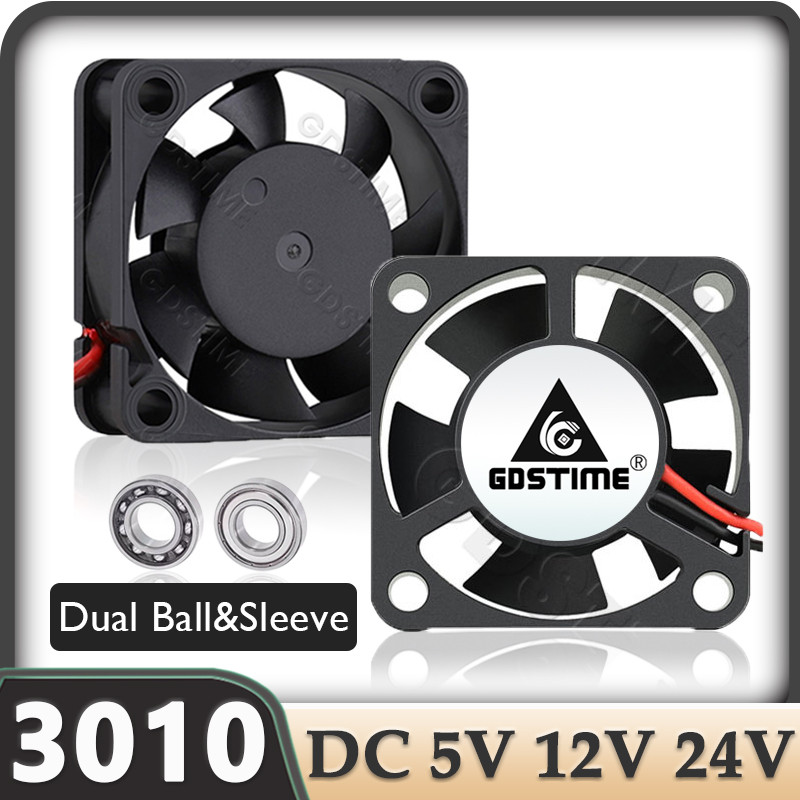 Gdstime 3010 Fan 24V Dual Ball Cooling Fan 3Cm Dc 12V 5V Radial Fan 30X10Mm Brushless Axial Fan For