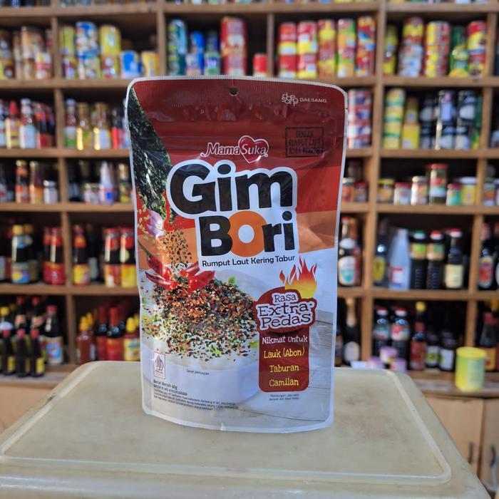 Mamasuka GimBori Rumput Laut Kering Tabur rasa Extra Pedas 60gr (Merah)