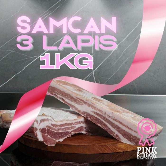 Samcan (Pork Belly) Skin-On - Import (Denmark) 1Kg (Frozen)