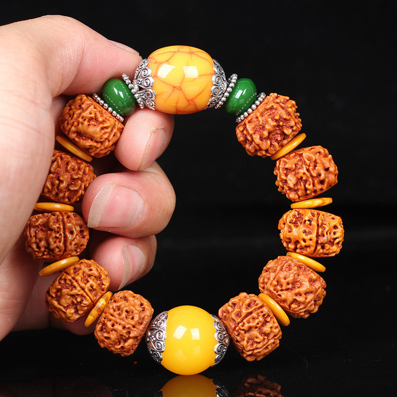 Natural Wood Beads Bracelet Buddha Vajra Bodhi Religion Walnut Beads Bracelet For Jewelry Men Nepal