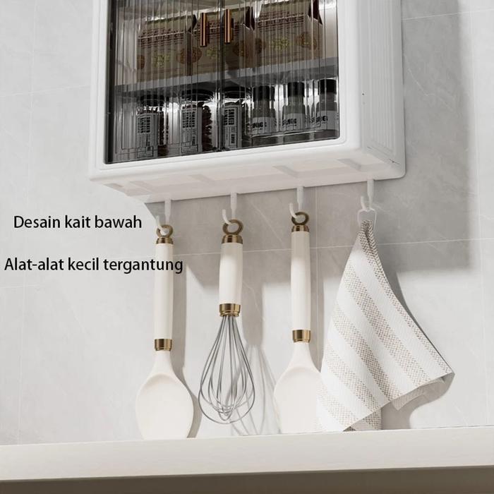 Rak Dinding Tempel Rak Kamar Mandi Tempel Rak Bumbu Dapur Dinding Plastik Dapur Lemari Dinding Anti