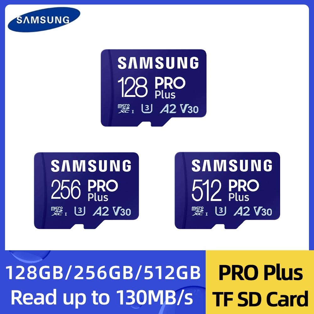 SAMSUNG Memory Card PRO Plus MicroSD Card 128GB 256GB 512GB 1TB 180MB/s C10 U3 V30 Microsd Micro SD