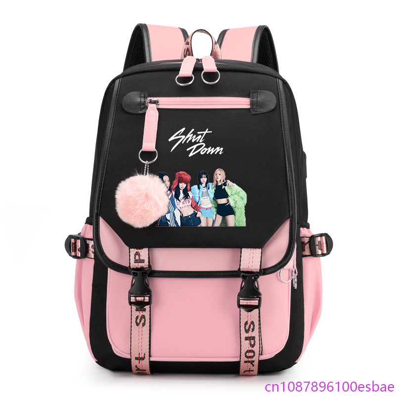 Girls New Fashion School Style Backpack High Quality USB Shoulder Rucksack Korean Harajuku