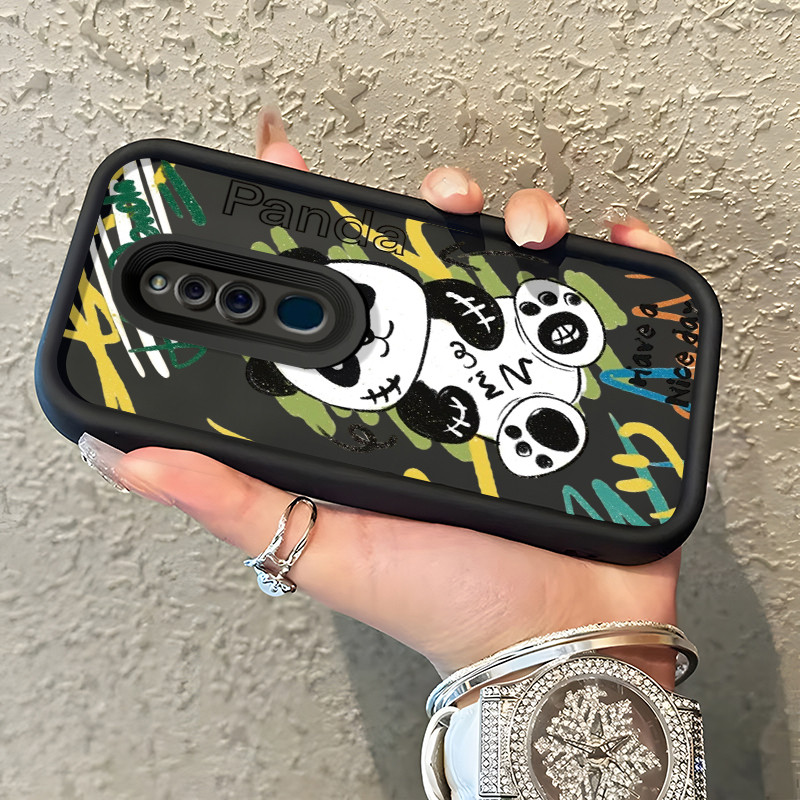 Casing Hp OPPO F11 F11 Pro A9 2019 A9x Case Casing Panda kecil yang rusak pola Kasus HP Tangga Langi