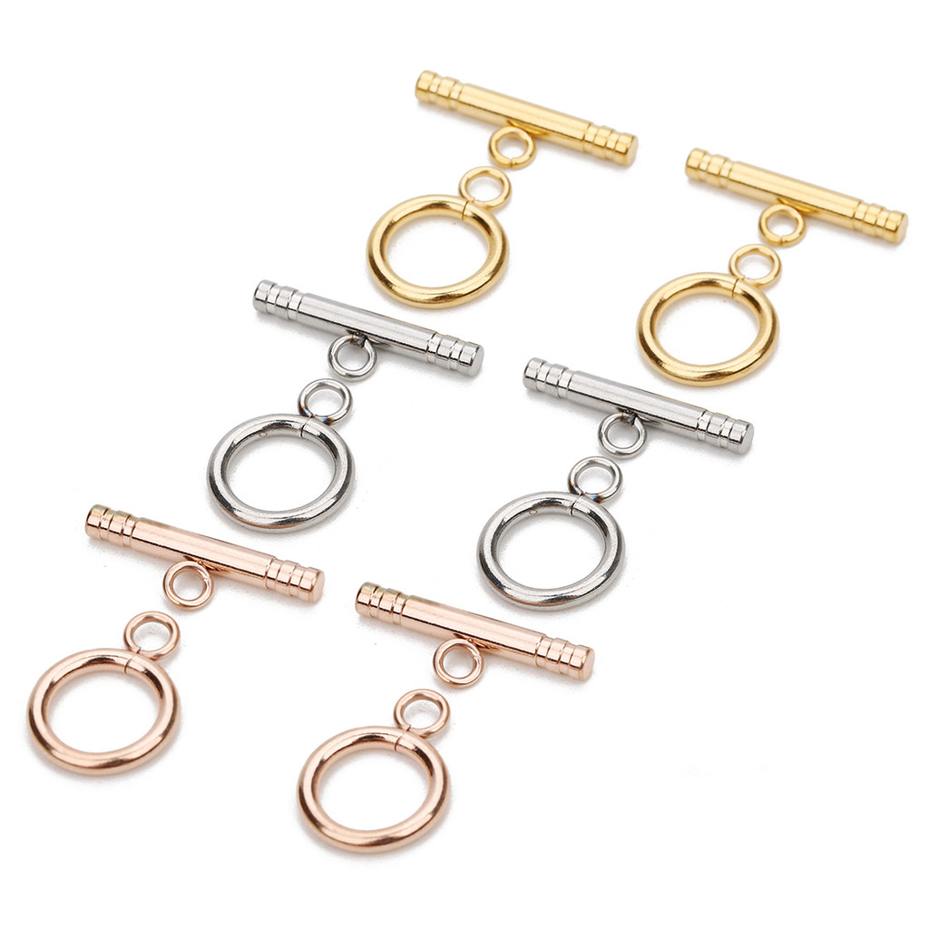 4 Sets Stainless Steel OT Clasps Toggle Clasps Buckle Connectors for DIY Jewelry Making Necklace