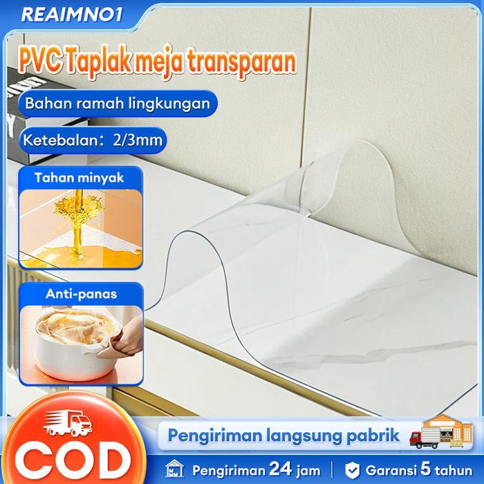 Barang ReadyTaplak Meja Transparan Bahan Mika Plastik Taplak Meja Makan PVC Transparan Tebal 1/2mm