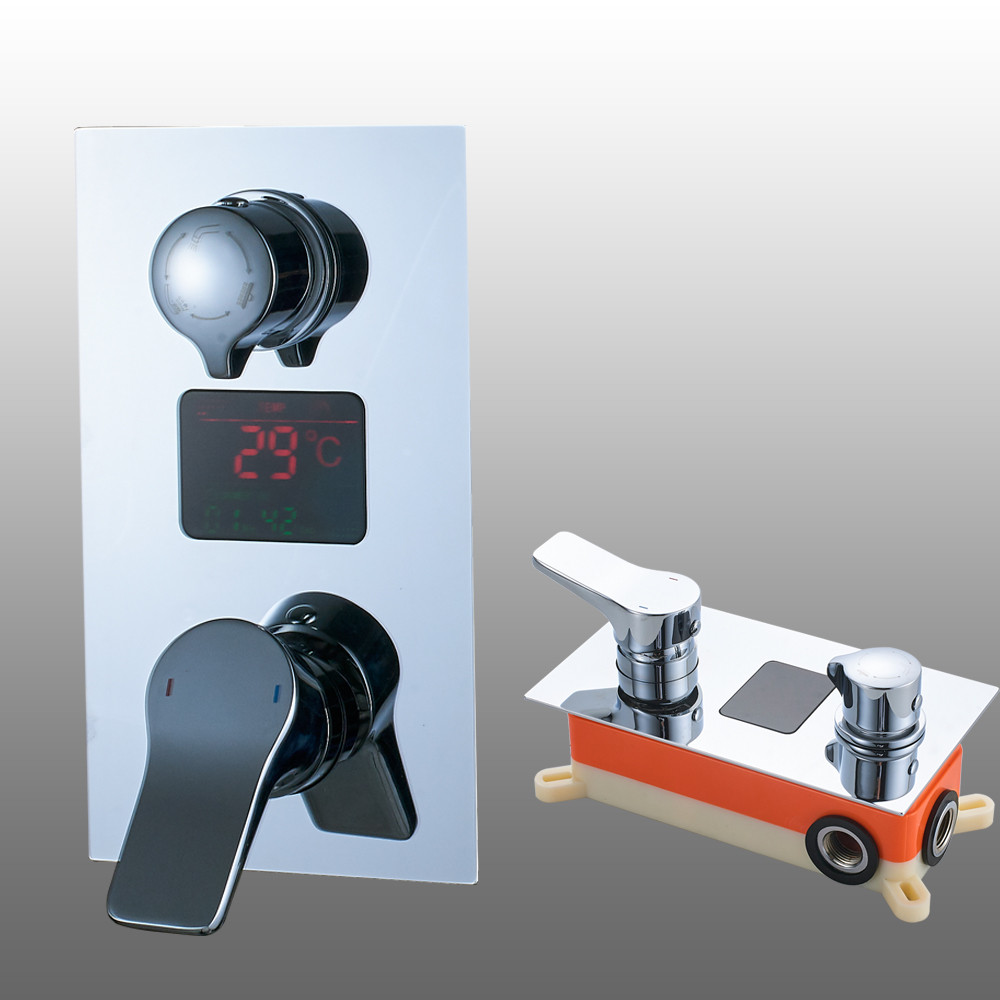 Wall Mounted Digital Shower Mixer Valve Control with Display Intelligent Pre-box Bath Shower Panel