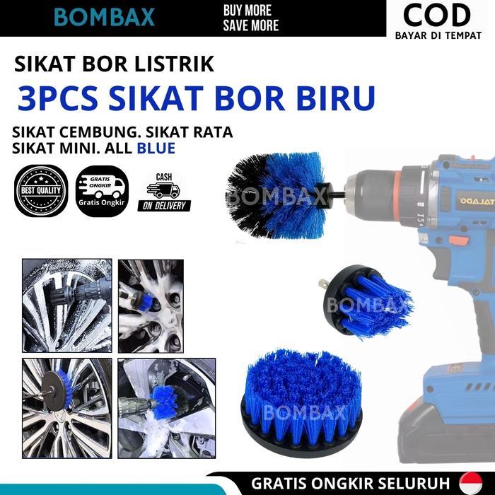 SIKAT BOR LISTRIK Electric Drill Isi 3 Drill Brush Sikat Bor Kamar Mandi Sikat Wc Sikat Bor Listrik