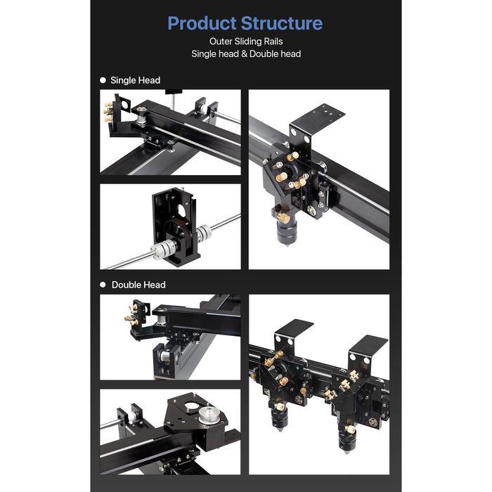 Impor Mechanical Parts Set 600Mm*400Mm Single Head Laser Kits External Slide Diy Co2 Laser 6040 Co2