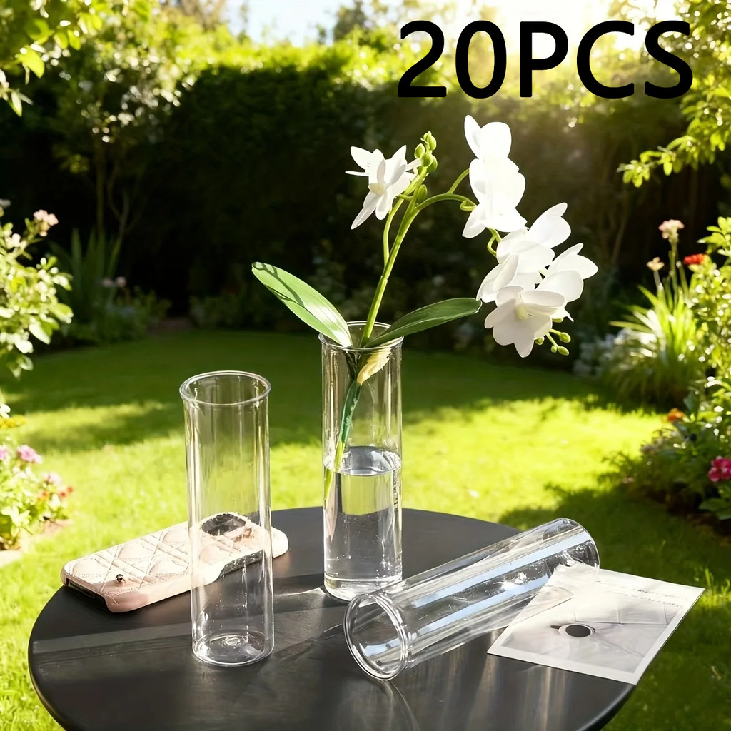 Transparent Plastic Cylinder Vase For Parties Home Decor Weddings Flower Vase Christmas New Year