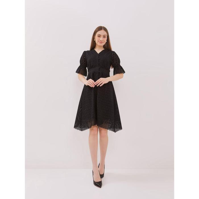 URBAN EXCHANGE TALIA BLACK MINI DRESS - GAUN MINI DRESS KATUN WARNA HITAM BAJU WANITA CASUAL FIT