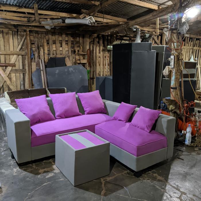 sofa/sofa tamu/sofa minimalis/sofa murah/sofa sudut/sofa ruang tamu - abu ungu