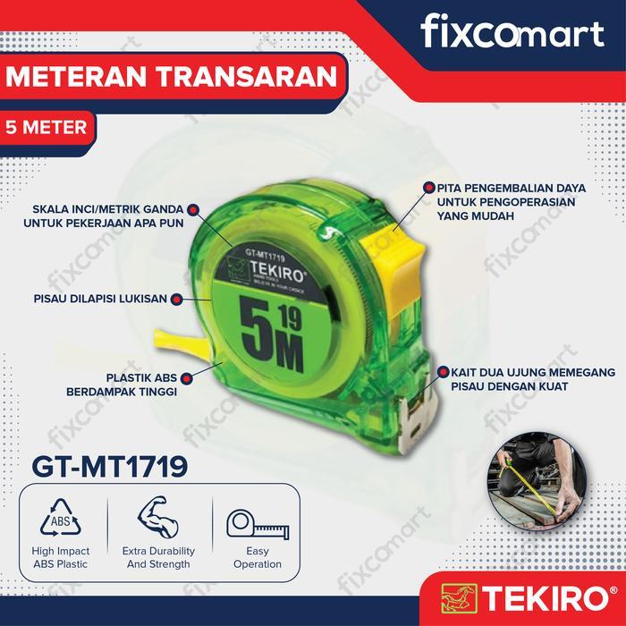 New - Tekiro Meteran Transparan 5 M / Tekiro Meteran 5 M