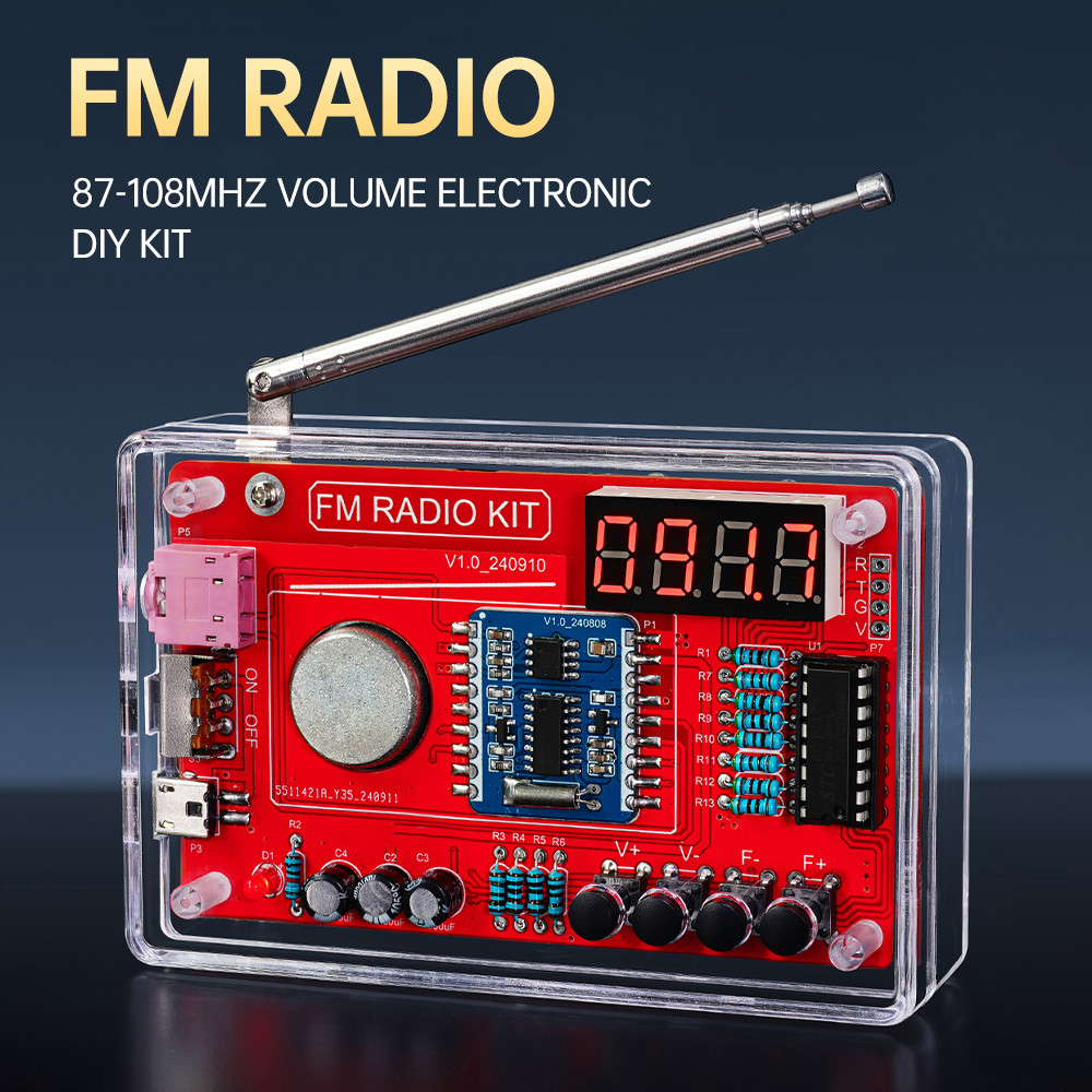 Terbaik ﻿ RDA5807 DIY FM Radio Electronic Kit Adjustable Frequency 87-108MHz Digital Display DIY Sol