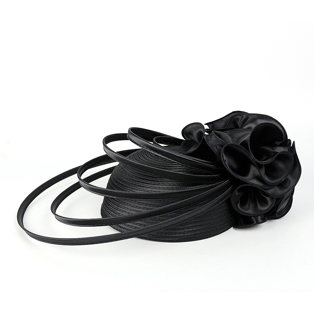 Women's Satin Church Hat Unique Luxury Wedding Top Hat Exquisite Formal Flower Charming Hat