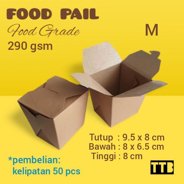 Food Pail Box Kraft - Kotak Kemasan Food Pail - Dus Food Pail - Size M