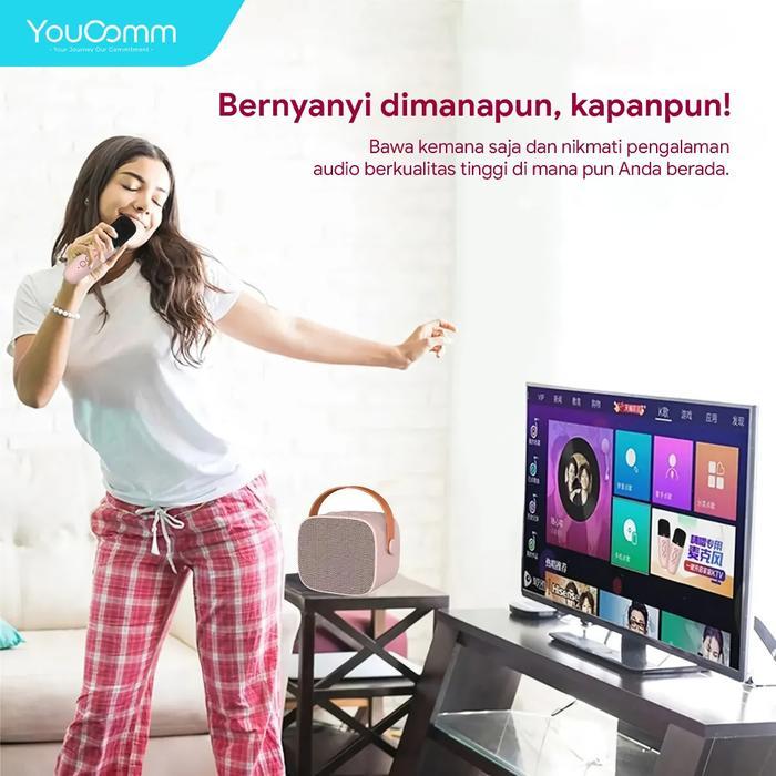 Youcomm Karaoke Mini Speaker Microphone Karaoke Premium Set Speaker Bluetooth Wireless With Mic