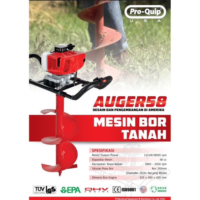 Mesin Bor Tanah AUGER58 Pro Quip
