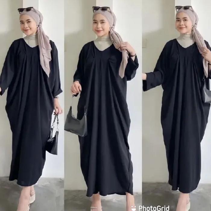 Kaftan cringkle Airflow gamis kaftan najwa / kaftan cringkle airflow polos / kaftan lebaran Muslim