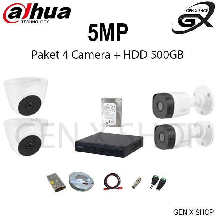 Dahua Paket Camera Cctv 5 Mp 4 Channel Dahua / Paket Wifi Camera Cctv 4Ch Bisa Suara + Warna Siang