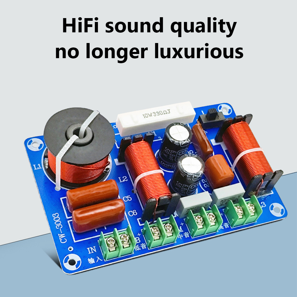 3 Ways 250W HiFi Audio Speaker Crossover Treble Medium Bass Speaker Filter Crossover Adjustable for