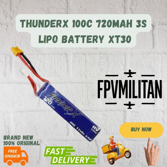 Thunderx 100C 720Mah 11.4V 3S Lipo Battery Xt30