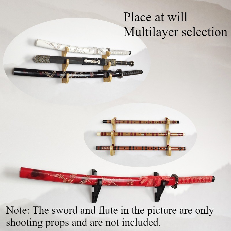 Sword Wall Mount Hook Katana Holder Adjustable Display Hanger for Samurai Sword Tanto Rapier Cosplay